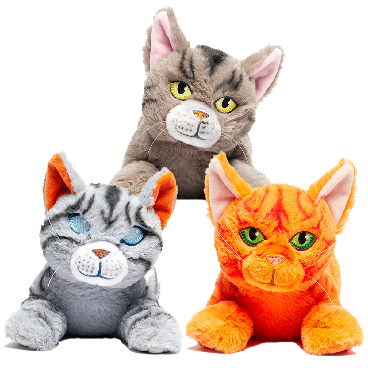 SET OF 3 LARGE PLUSH - Jayfeather, Graystripe and Firestar