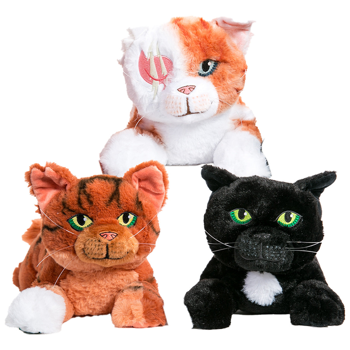 SET OF 3 LARGE PLUSH - Squirrelflight, Brightheart & Ravenpaw