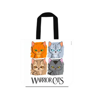 Black Handles Warrior Cats - Four Cats - Canvas Tote Bag