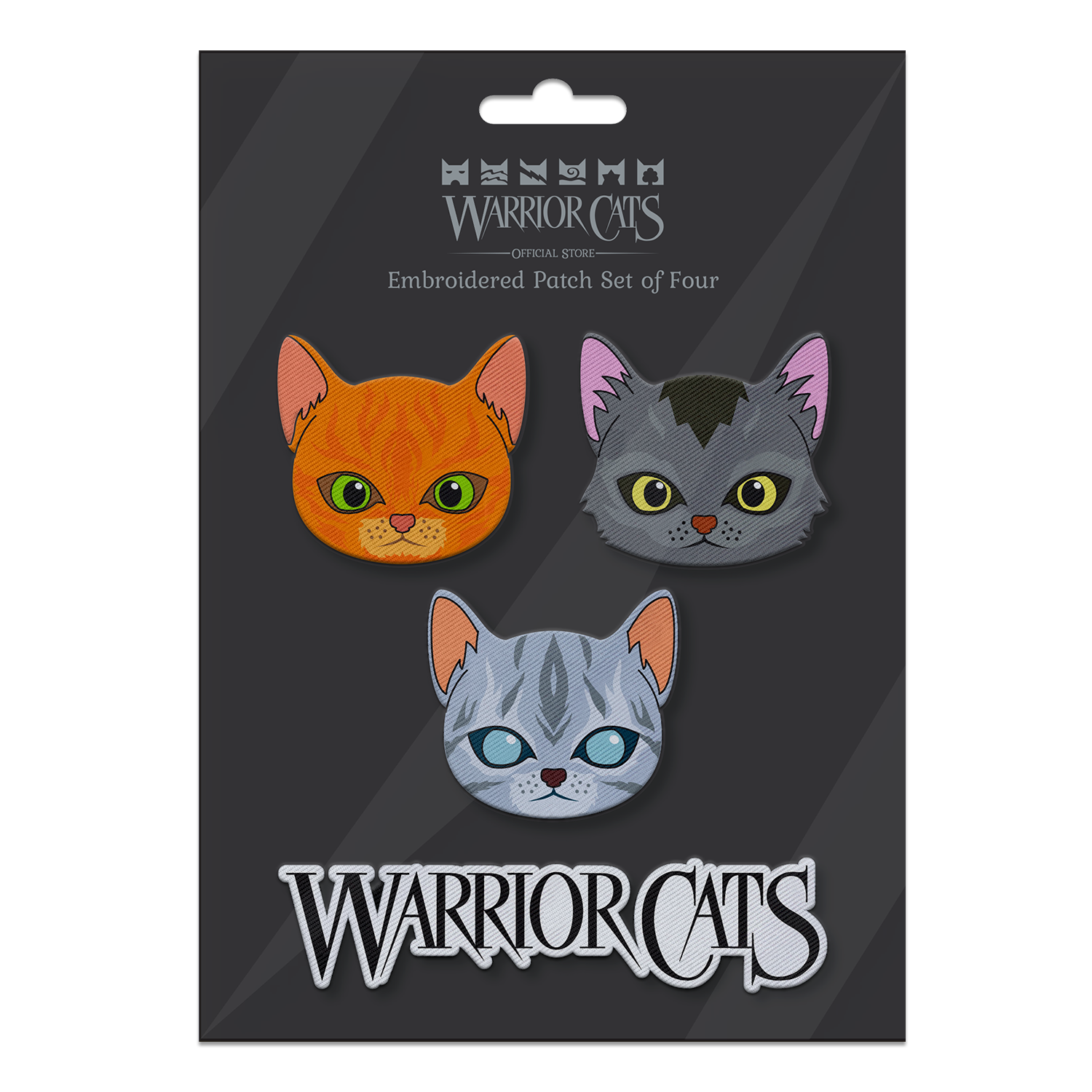 Four Cats & Warrior Cats Logo - Embroidered Patch Set